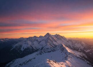 7 Mountain Adventures You Need to Experience Before You Die Sunrise mountain panorama with hiker.