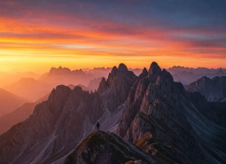 The Ultimate Guide to Mountain Adventures for Beginners and Pros Sunrise climber triumph over mountains.