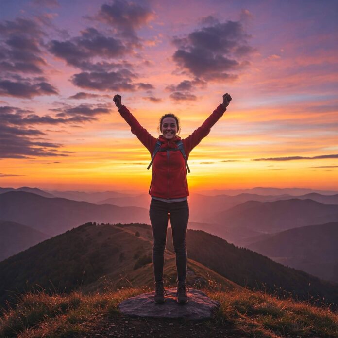 Solo Hiker Sunrise Triumph